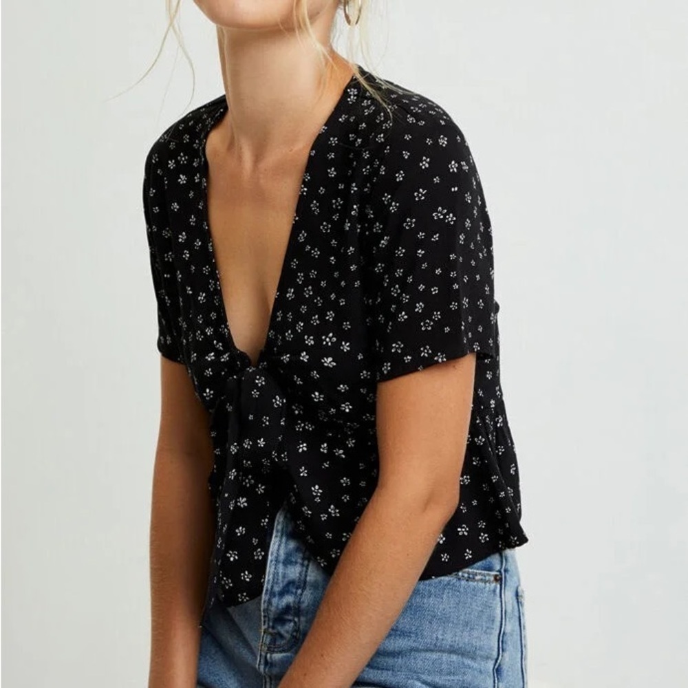 Pacsun LA Hearts Ditsy Floral Tie Top